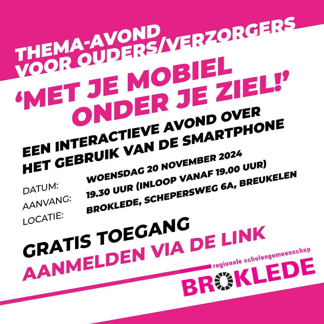 Thema-avond ouderraad ‘Met je mobiel onder je ziel!’