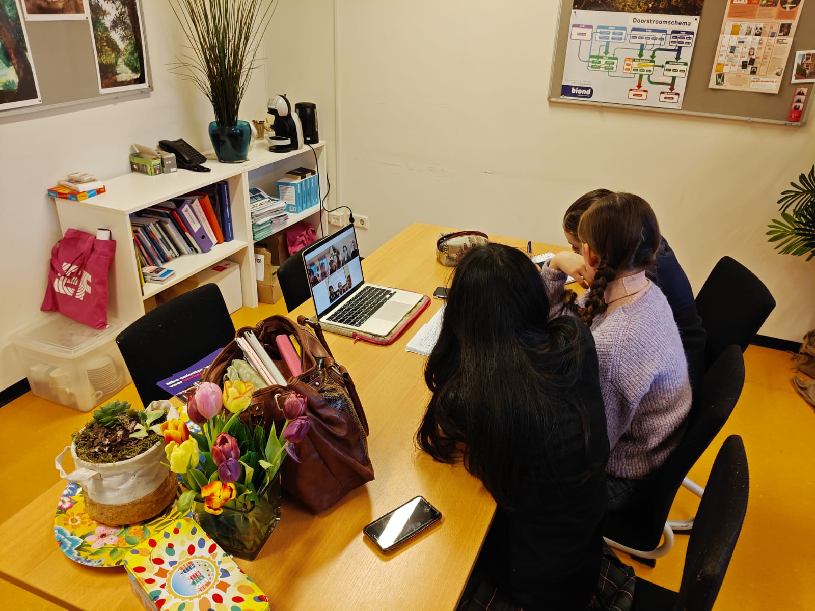 Online samenwerkingsproject met verschillende scholen in India